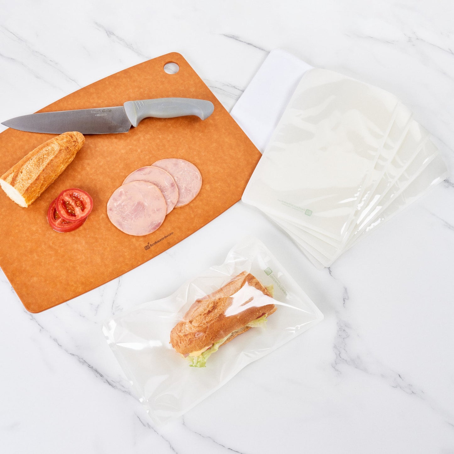 Bag Tek White Plastic Large Sandwich and Snack Bag - Heat Sealable - 11 1/2" x 6 3/4" - 100 count box