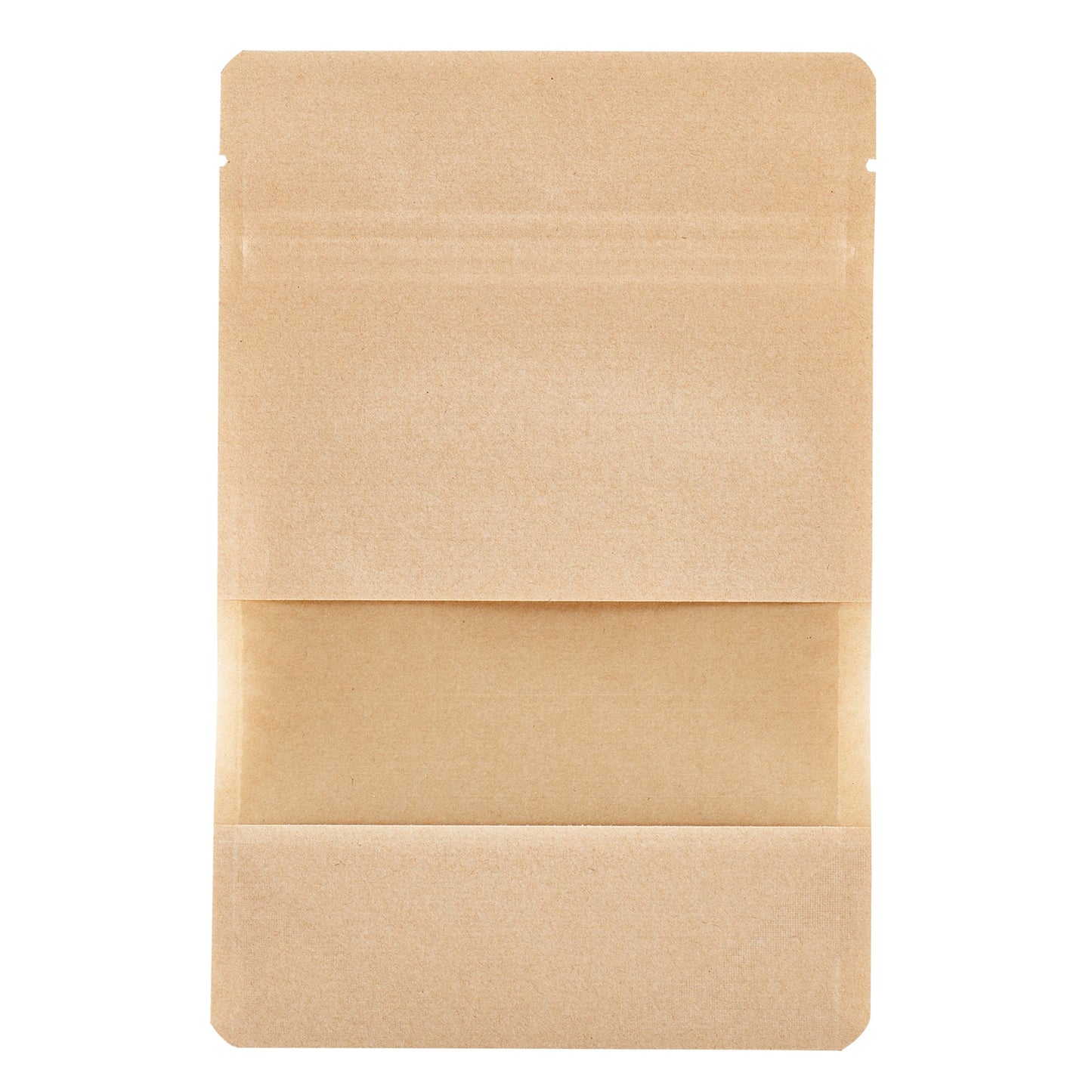 Bag Tek Kraft Plastic Small Window Bag - Heat Sealable - 7" x 4 3/4" x 1 1/2" - 100 count box