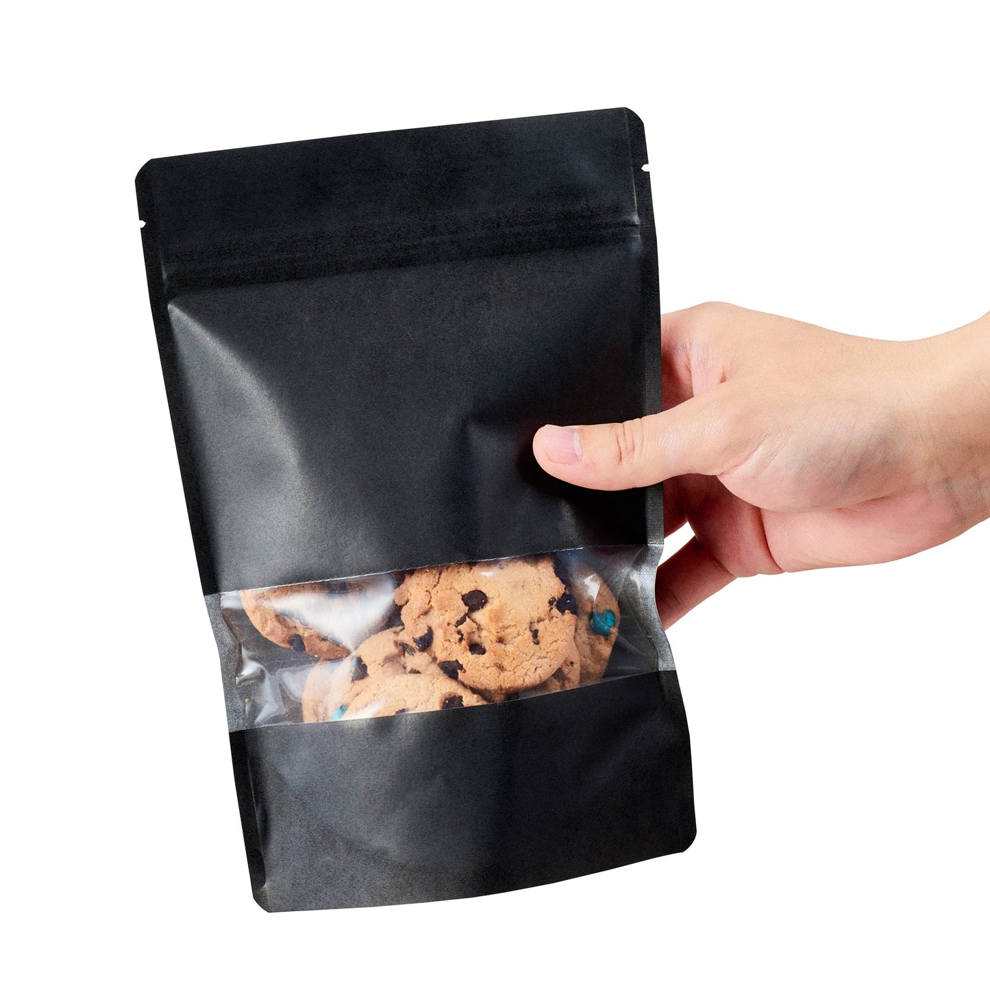 Bag Tek Black Plastic Large Window Bag - Heat Sealable - 9" x 6" x 1 1/2" - 100 count box