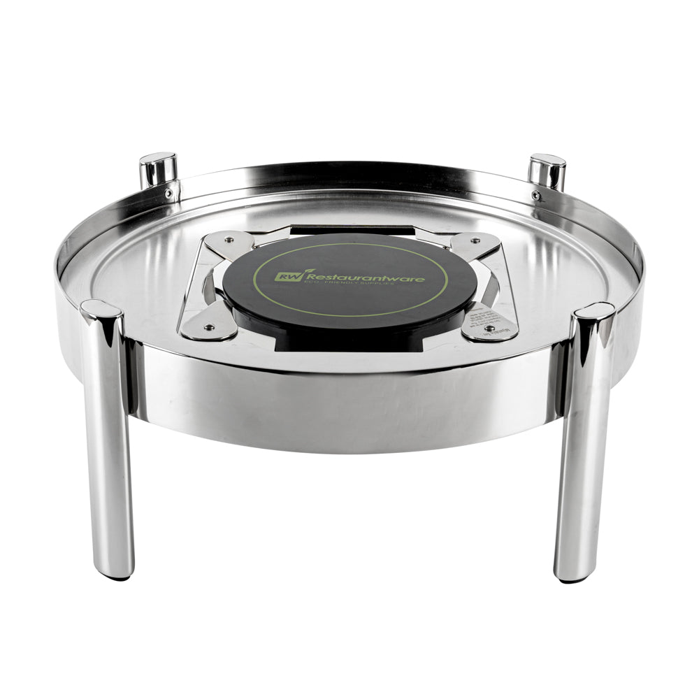 Met Lux Round Black Induction Warming Unit - For Compatible Chafers, 500W, Adjustable - 9 1/2" x 9 1/2" x 3" - 1 count box