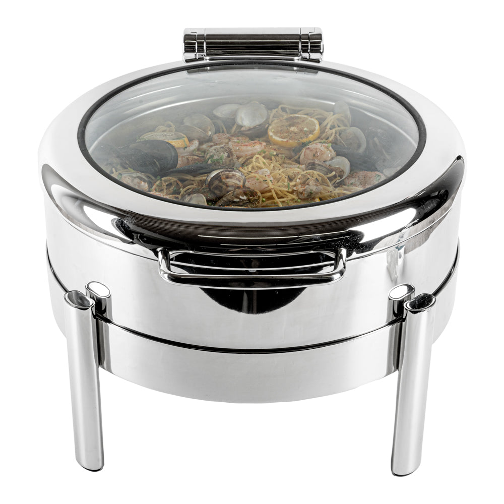 Met Lux Round Black Induction Warming Unit - For Compatible Chafers, 500W, Adjustable - 9 1/2" x 9 1/2" x 3" - 1 count box