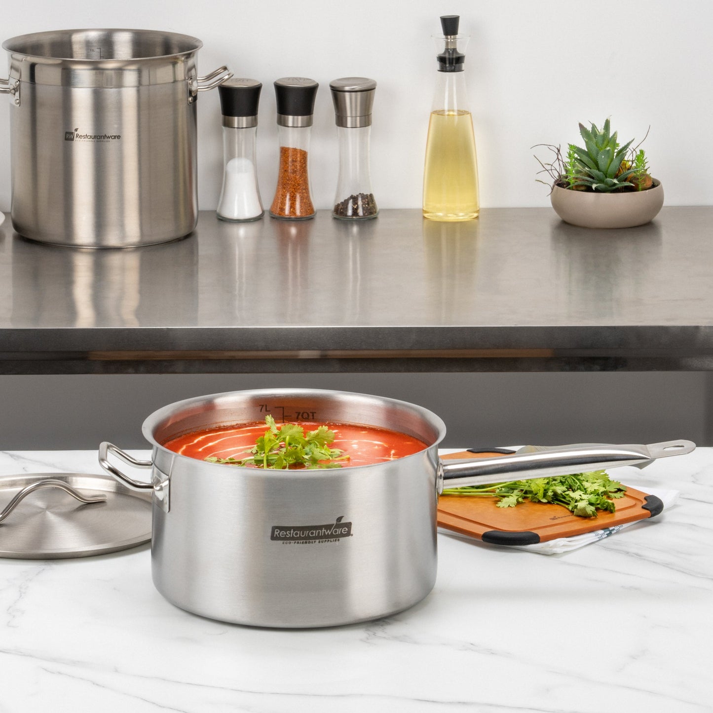 Met Lux 7.5 qt Stainless Steel Sauce Pan - Induction Ready, Dual Handle - 1 count box