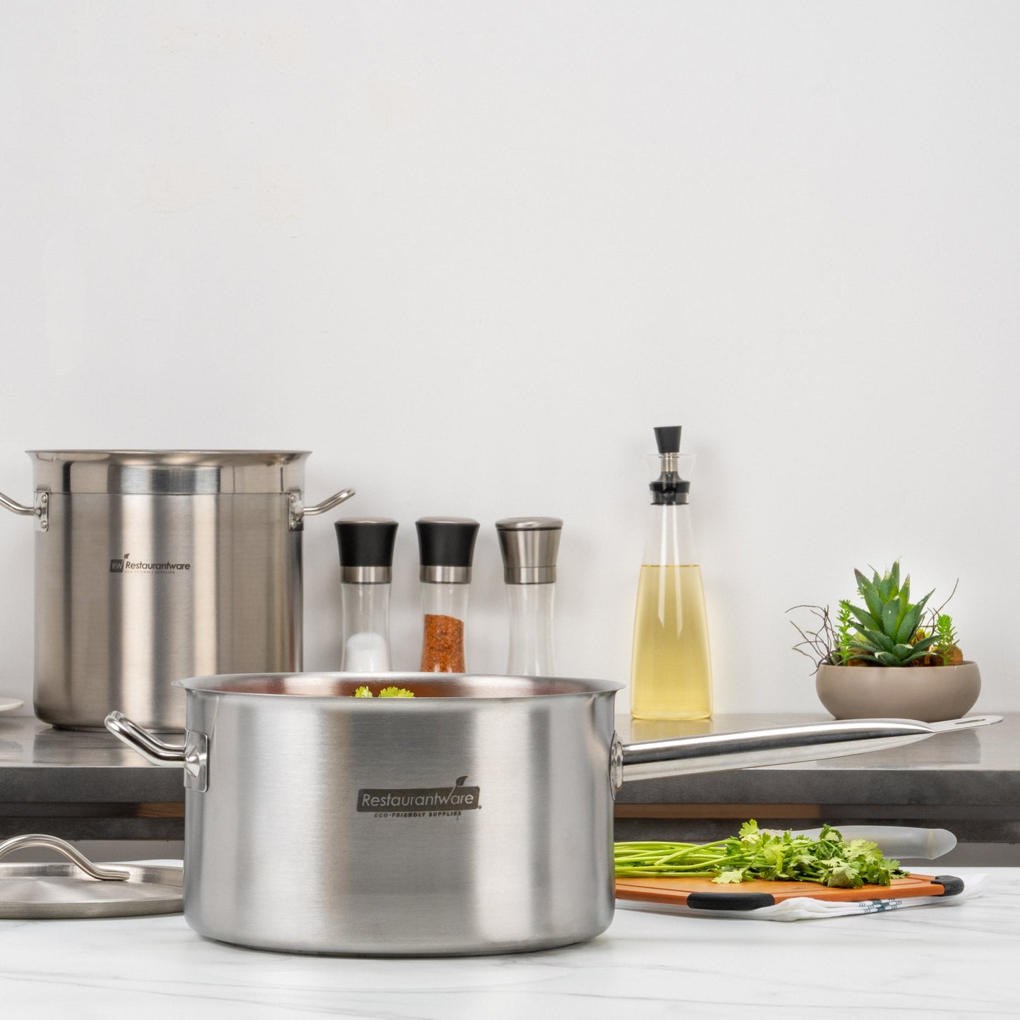 Met Lux 7.5 qt Stainless Steel Sauce Pan - Induction Ready, Dual Handle - 1 count box