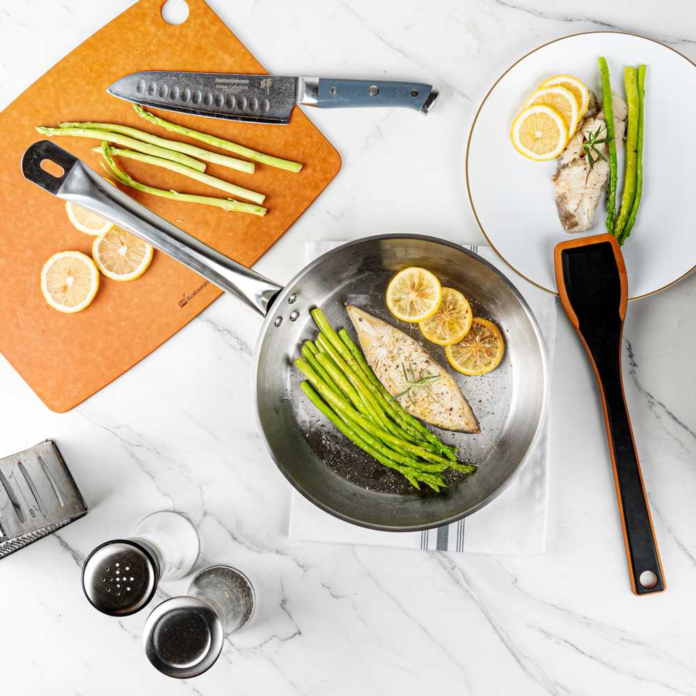 Met Lux Round Stainless Steel 10" Fry Pan - Induction Ready - 1 count box