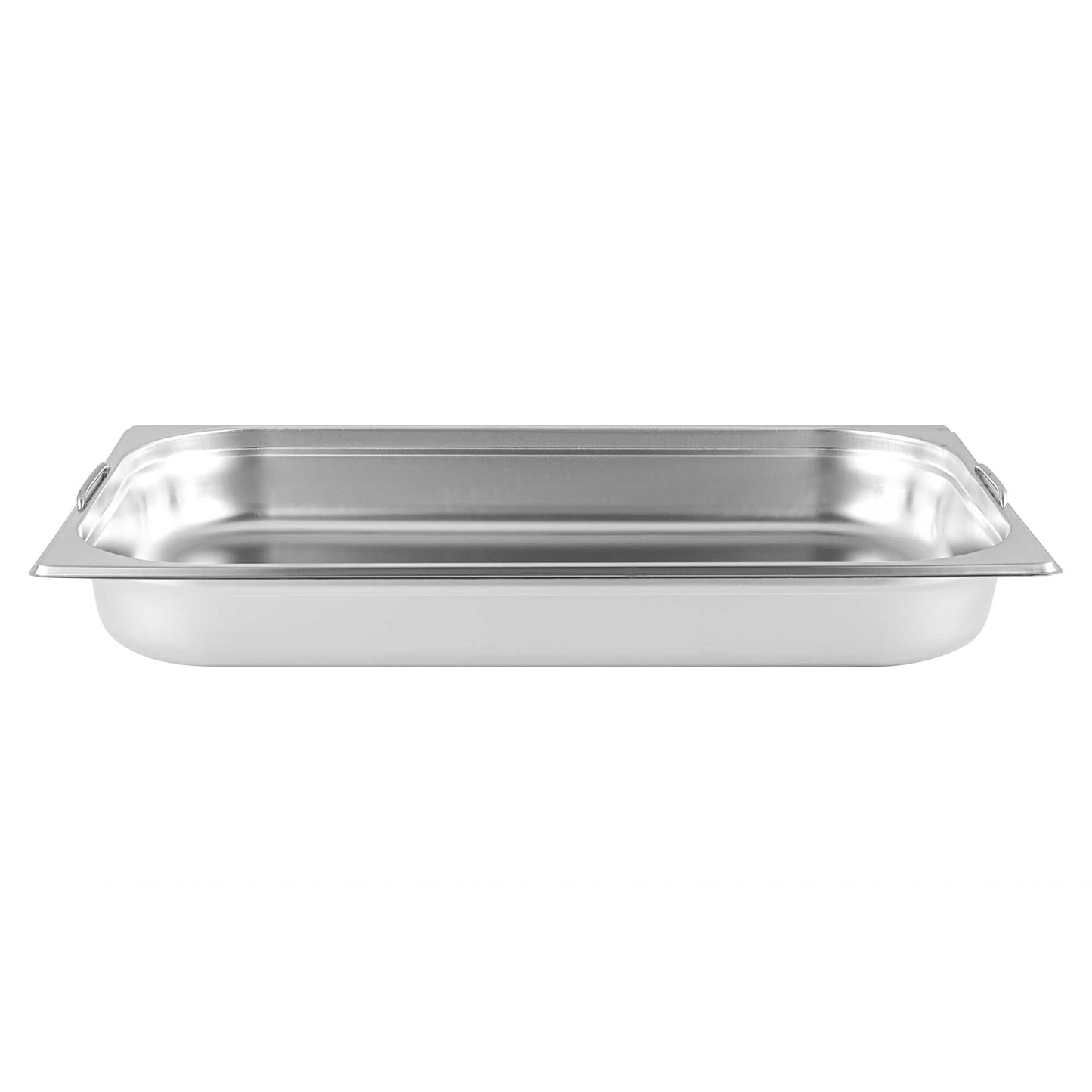 Met Lux Rectangle Stainless Steel Full Size Steam Table Pan 2.5 Inch Deep - Anti Jam, Collapsible Handles - 1 count box