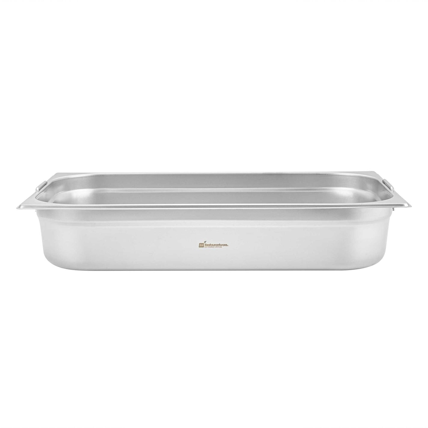 Met Lux Rectangle Stainless Steel Full Size Steam Table Pan 4 Inch Deep - Anti Jam, Collapsible Handles - 1 count box