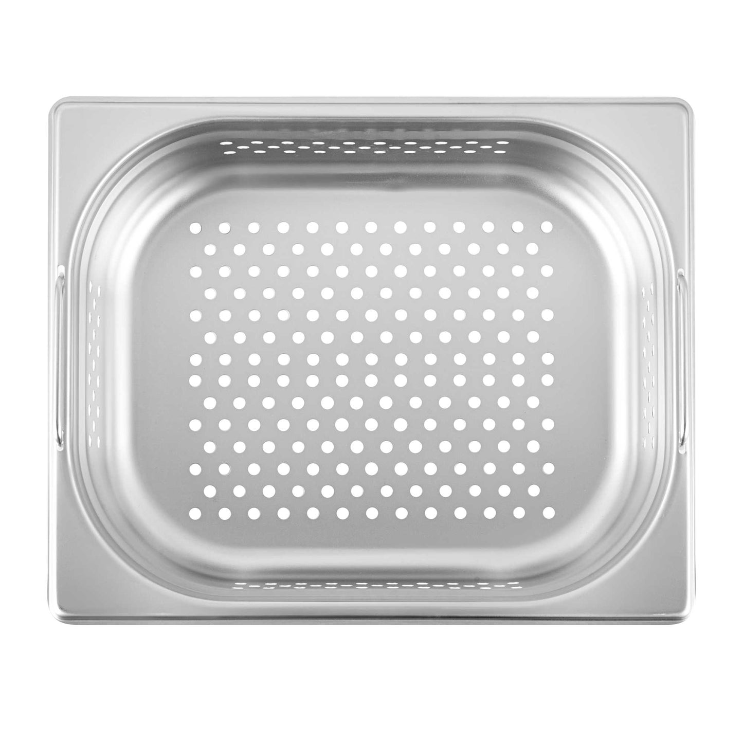 Met Lux Rectangle Stainless Steel 1/2 Size Steam Table Pan 4 Inch Deep - Perforated, Anti Jam, Collapsible Handles - 1 count box