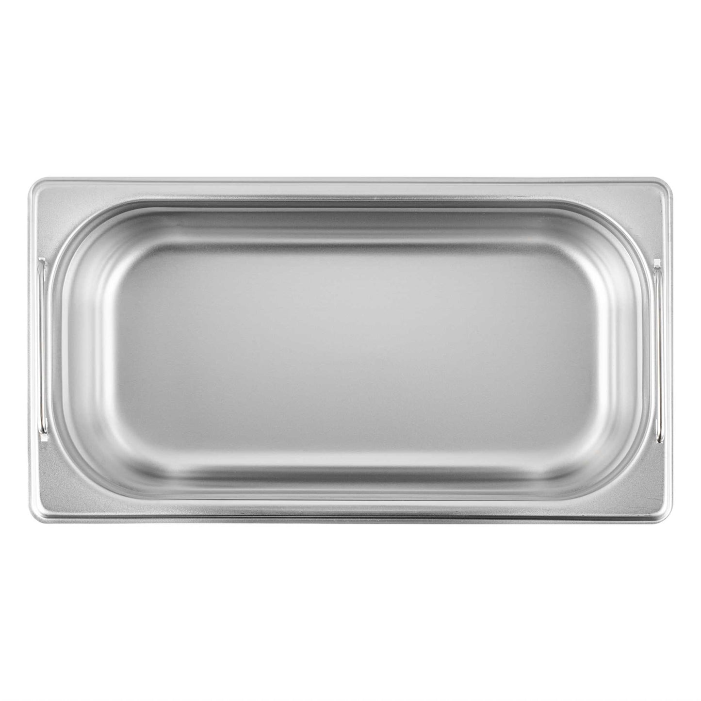 Met Lux Rectangle Stainless Steel 1/3 Size Steam Table Pan 4 Inch Deep - Anti Jam, Collapsible Handles - 1 count box