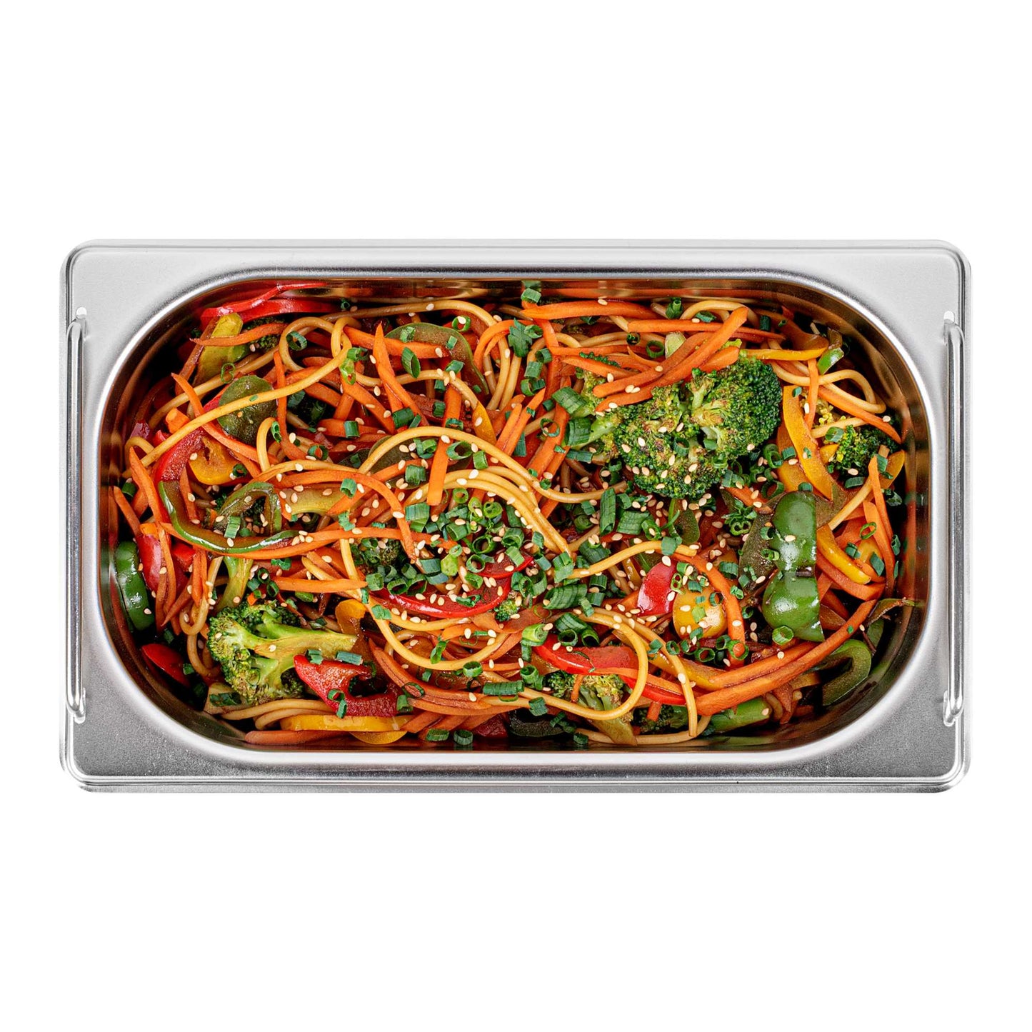 Met Lux Rectangle Stainless Steel 1/4 Size Steam Table Pan - 4 Inch Deep - Anti Jam, Collapsible Handles - 1 count box
