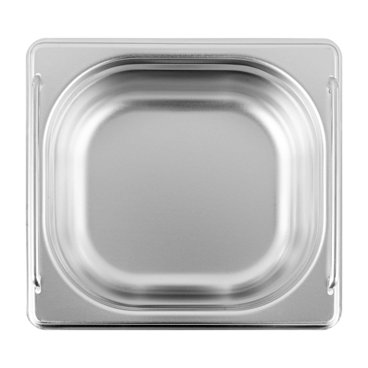 Met Lux Rectangle Stainless Steel 1/6 Size Steam Table Pan 2.5 Inch Deep - Anti Jam, Collapsible Handles - 1 count box