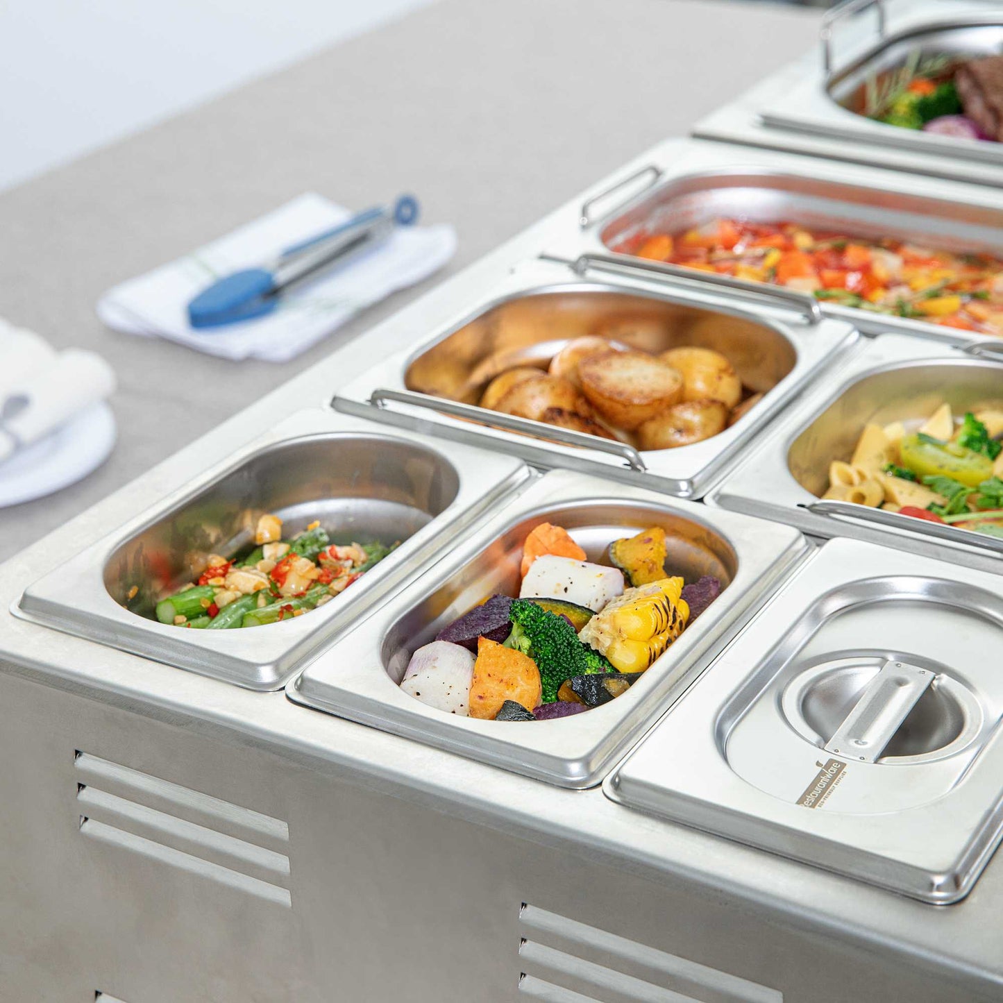 Met Lux Rectangle Stainless Steel 1/9 Size Steam Table Pan 2.5 Inch Deep - Anti Jam - 1 count box