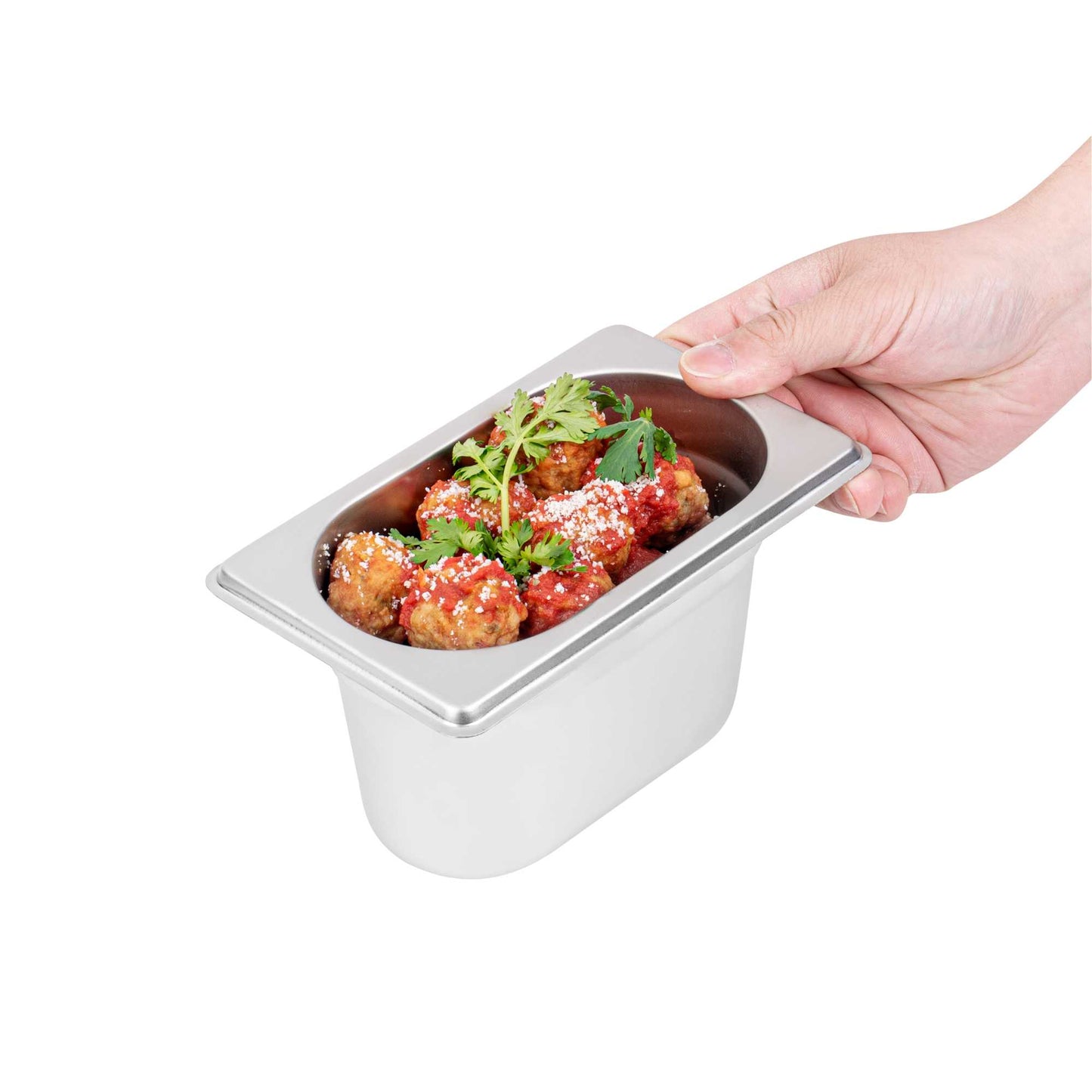 Met Lux Rectangle Stainless Steel 1/9 Size Steam Table Pan 4 Inch Deep - Anti Jam - 1 count box