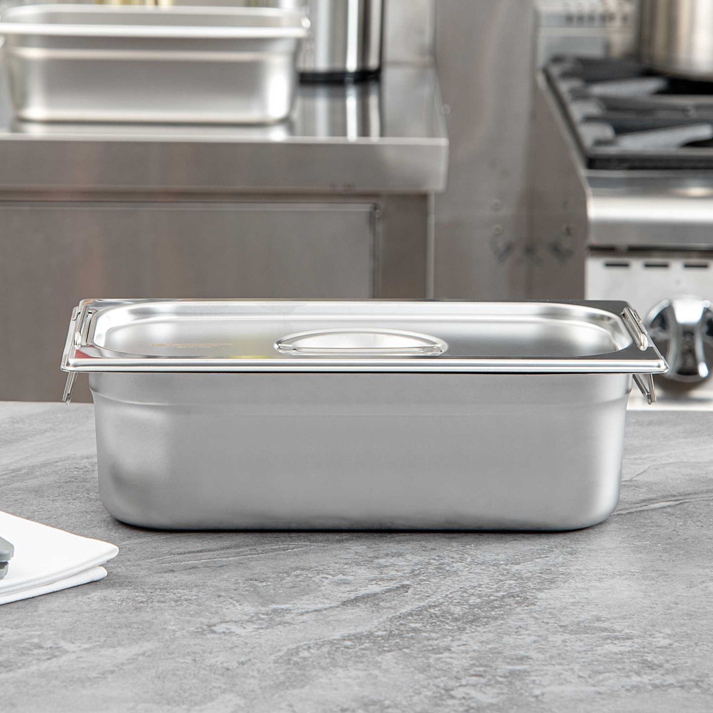 Met Lux Rectangle Stainless Steel Lid - Fits 1/3 Size Steam Table Pan - 1 count box