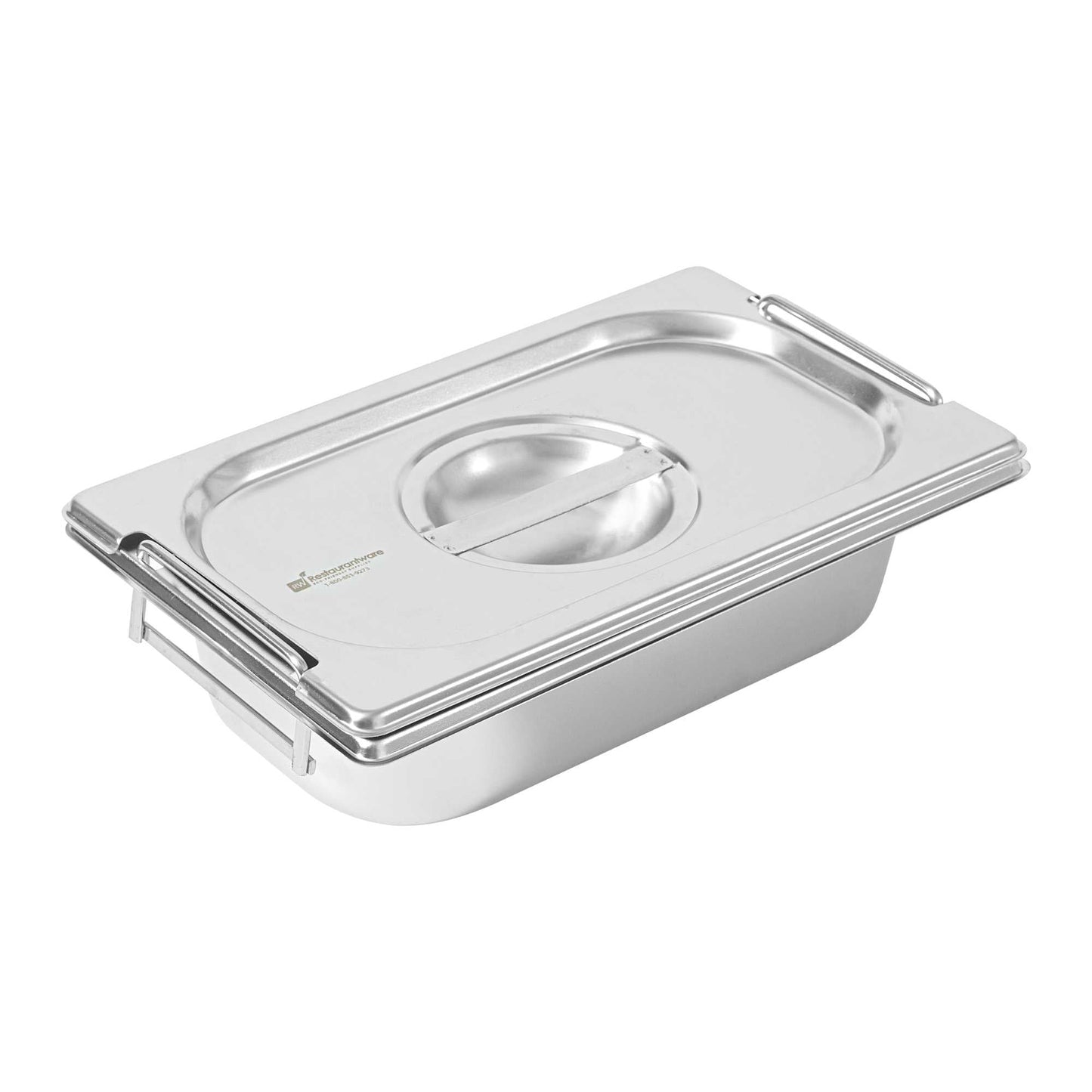 Met Lux Rectangle Stainless Steel Lid - Fits 1/4 Size Steam Table Pan - 1 count box