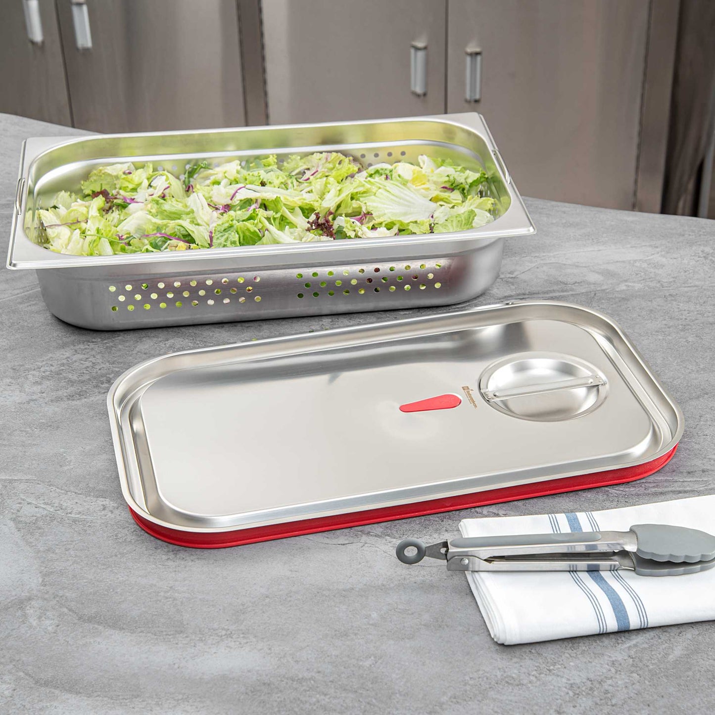 Met Lux Rectangle Stainless Steel Travel Lid - Fits Full Size Steam Table Pan - 1 count box