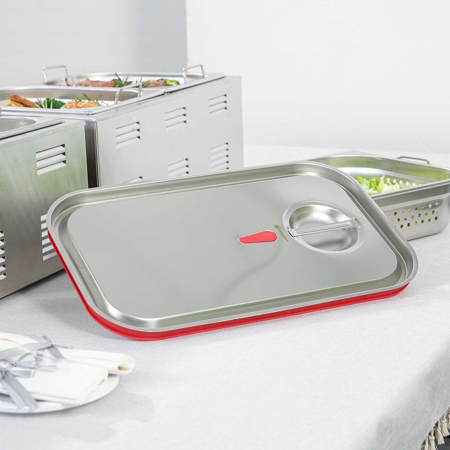 Met Lux Rectangle Stainless Steel Travel Lid - Fits Full Size Steam Table Pan - 1 count box