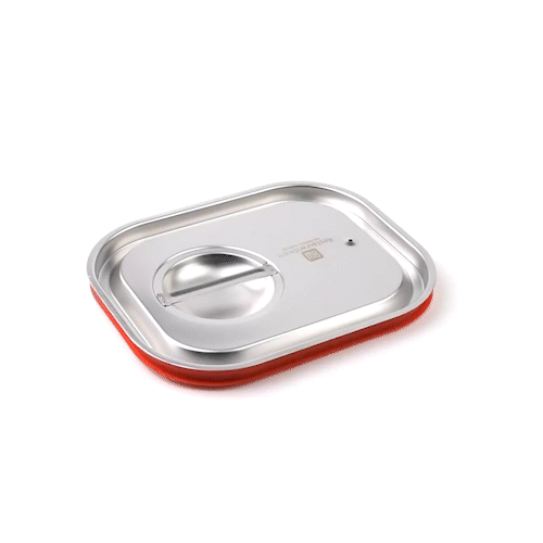 Met Lux Rectangle Stainless Steel Travel Lid - Fits 1/2 Size Steam Table Pan - 1 count box