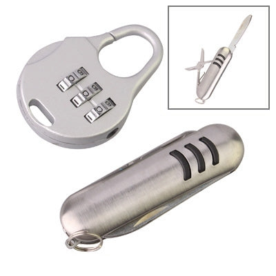3 Digits Portable Mini Combination Lock / Tool Knife, Combination Lock
