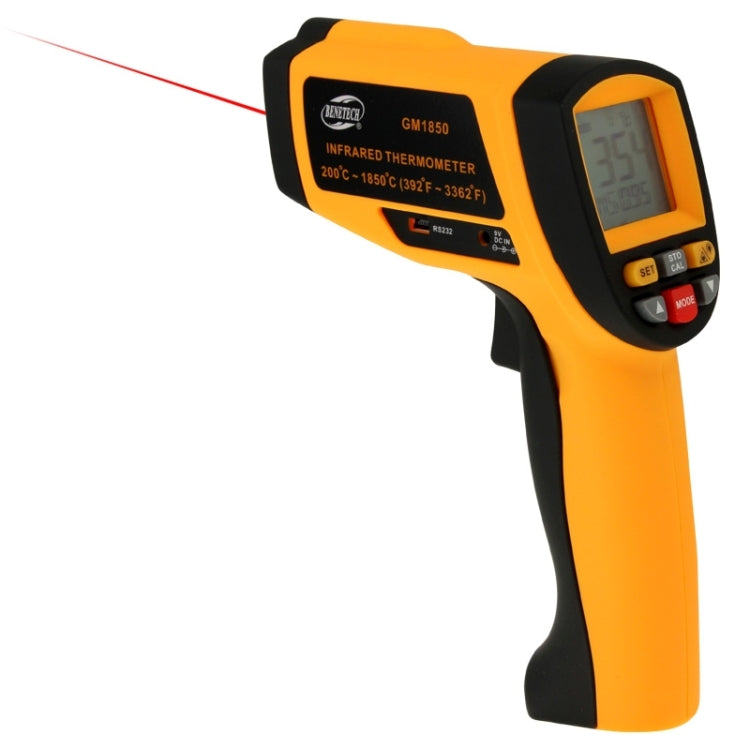 BENETECH GM1850 Digital Display Temperature Gun Handheld Infrared IR Thermometer, Measure Range: 200~1850C, GM1850
