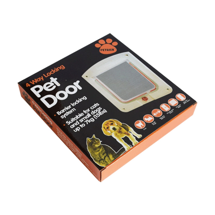 Cat / Small-scale Dog Friendly Transparent Flap, Universal 4 Way Locking, White