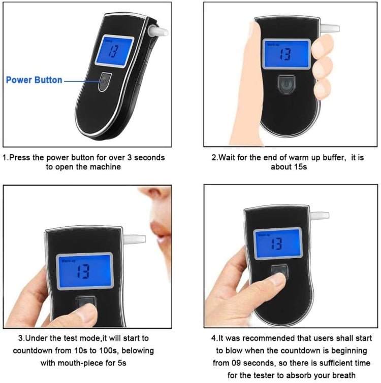 3 digitals LCD Display Breath Alcohol Tester Analyzer, AT-818