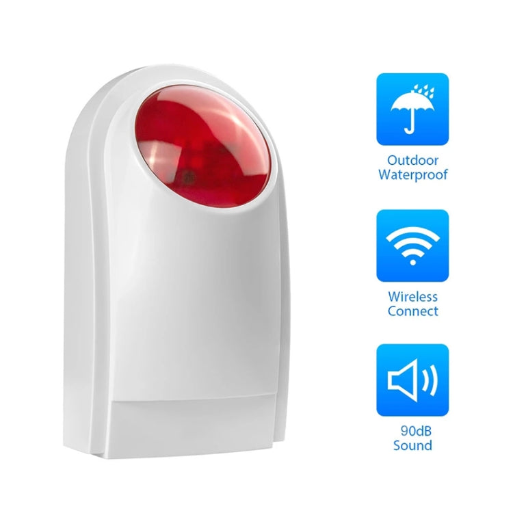 Outdoor Wired Siren with Blue Flashlight (PA-100), Can be used 12V as a Backup Battery (not include)(White)