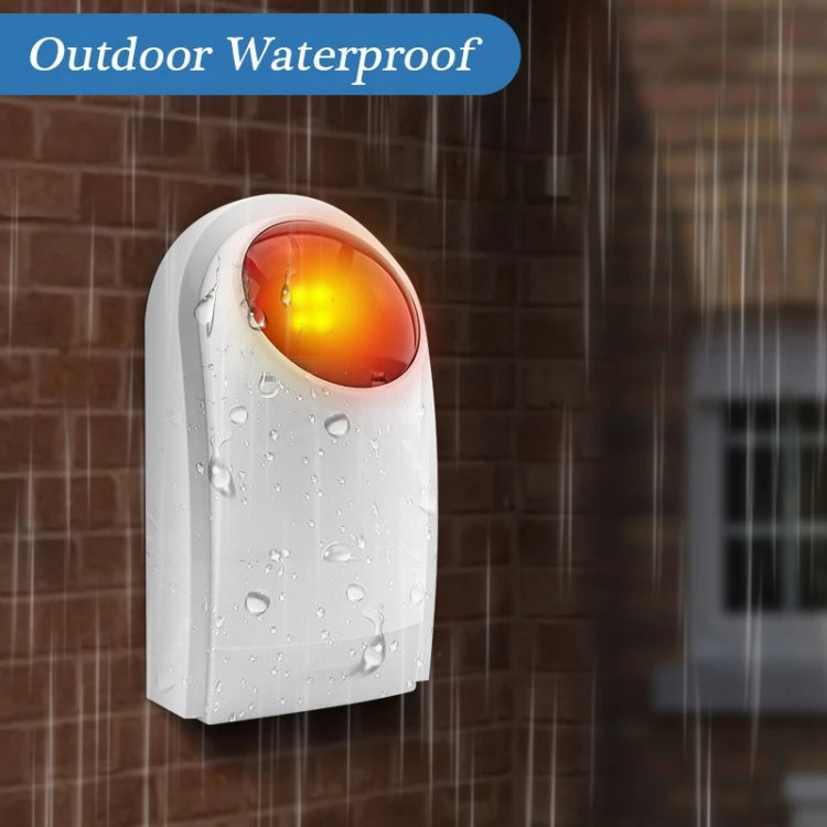 Outdoor Wired Siren with Blue Flashlight (PA-100), Can be used 12V as a Backup Battery (not include)(White)