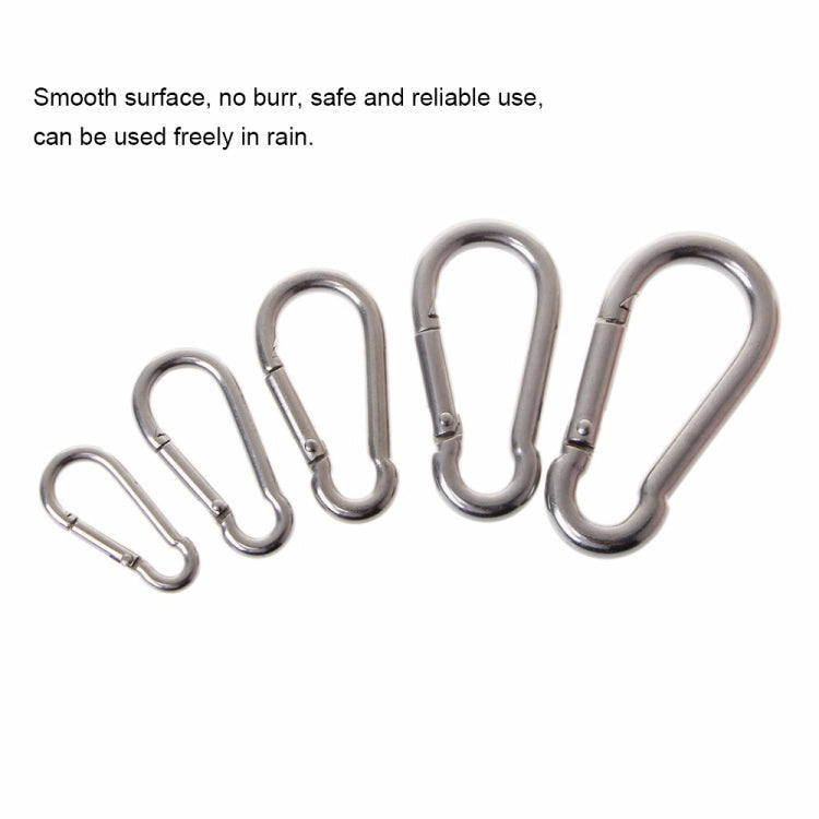 M5 Stainless Steel Carabiner Spring Hook Multi-tool Mountaineering Buckle Lock Camping Hook Rope, Inner Diameter: 4.9mm, M5