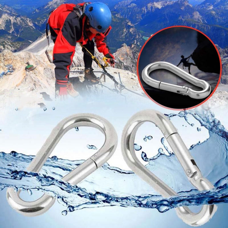M5 Stainless Steel Carabiner Spring Hook Multi-tool Mountaineering Buckle Lock Camping Hook Rope, Inner Diameter: 4.9mm, M5