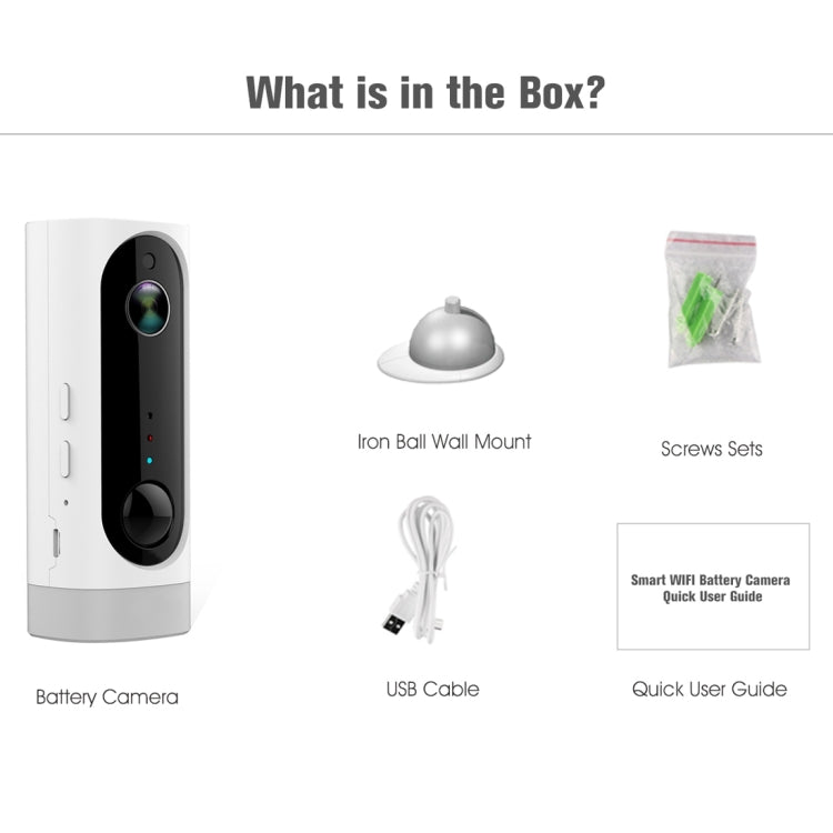 A1 WiFi Wireless 720P IP Camera, Support Night Vision / Motion Detection / PIR Motion Sensor, Two-way Audio, Built-in 3000mAh Rechargeable Battery