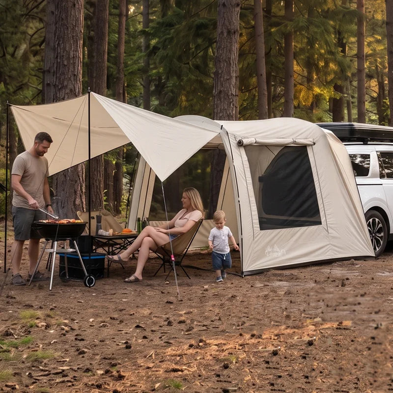 Lohascamping Car box docking tent  Portable Waterproof SUV Tail Tent 3-4 people Dome tent Sunshade Tunnel style tent,Large tent,