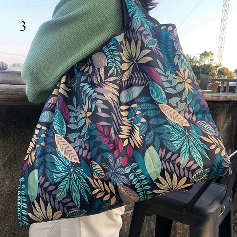 Foldable Large Shopping Storage Bags For Groceries Recyclable Grocery Tote Pouch Eco-Friendly Heavy Duty Washable Shopper Bag