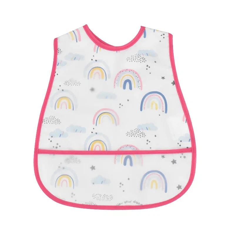 2023new Cartoon Pattern EVA Waterproof Pocket Lunch Feeding Bibs