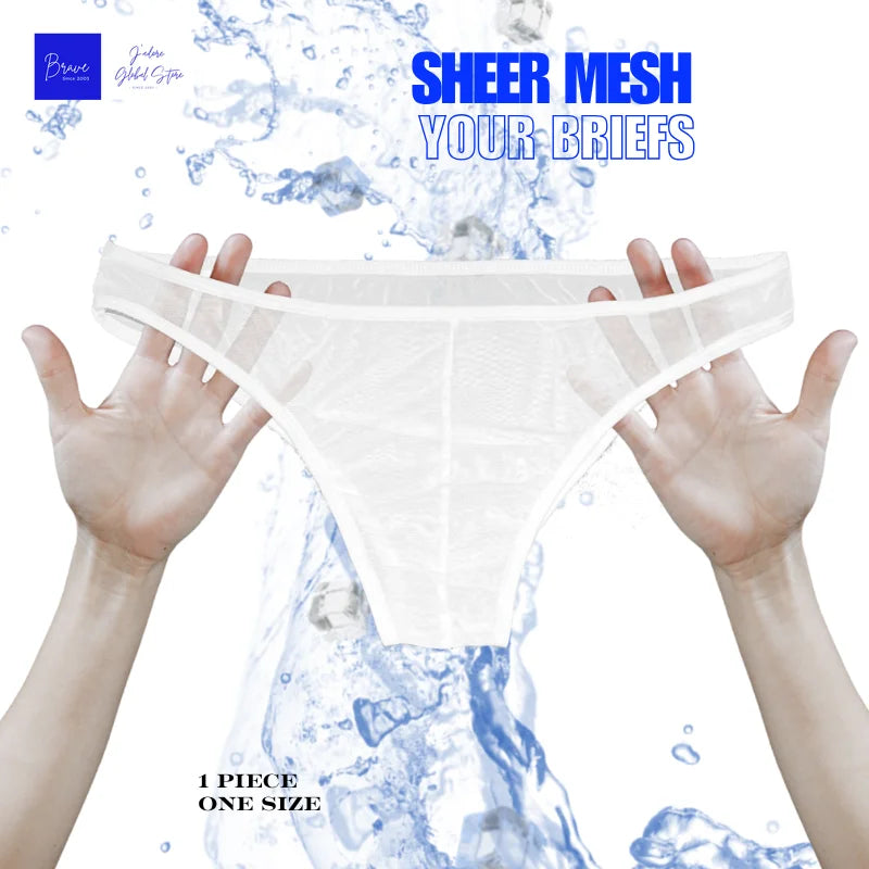 Mens Underwear Men's Fashionable Breathable Triangle Underwear, Mesh Transparent Comfortable Sexy Men's Underwear Men Briefs YW