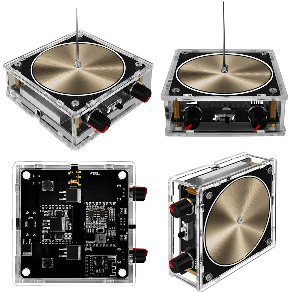 Mini Tesla Coil Speaker Bluetooth-compatible Music High Power Voltage Pulse Electric Arc Generator Artificial Lightning Speaker