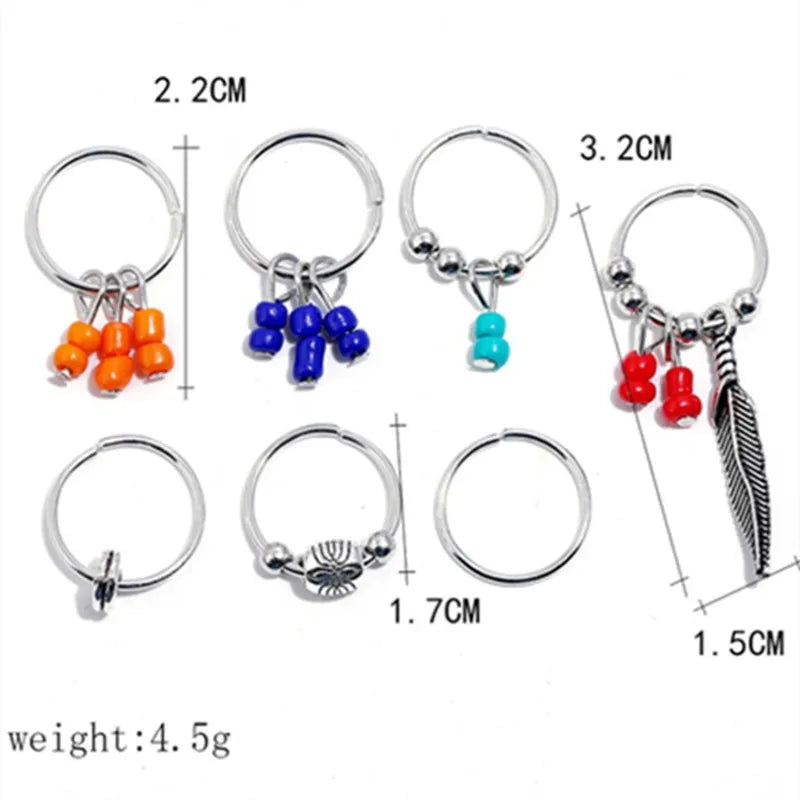 Hair Braid Dreadlock Beads Clips Charms African Braids Cuffs Rings Hip Hop Style Jewelry Dreadlock Clasps Accessories