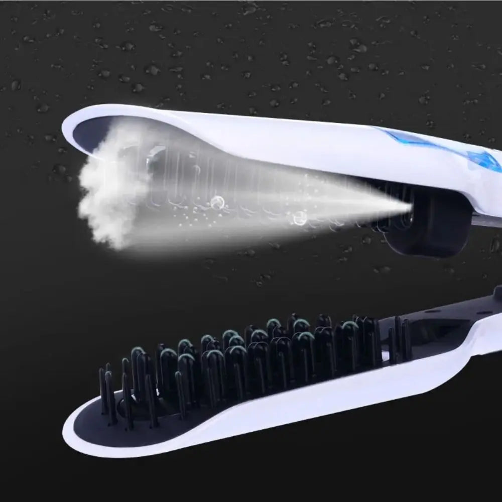 LCD Display Steam Hair Straightener PTC Heated Scalable Hair Straightener Brush Frizz-Free Fast Heating