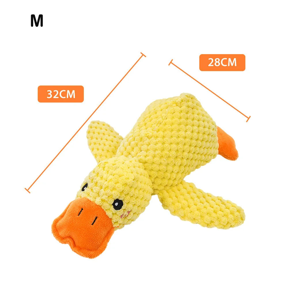 Dog Chew Toys Cute Plush Duck Sound Toy Stuffed Squeaky Animal Squeak Dog Toy Cleaning Tooth Dog Chew Rope Toys