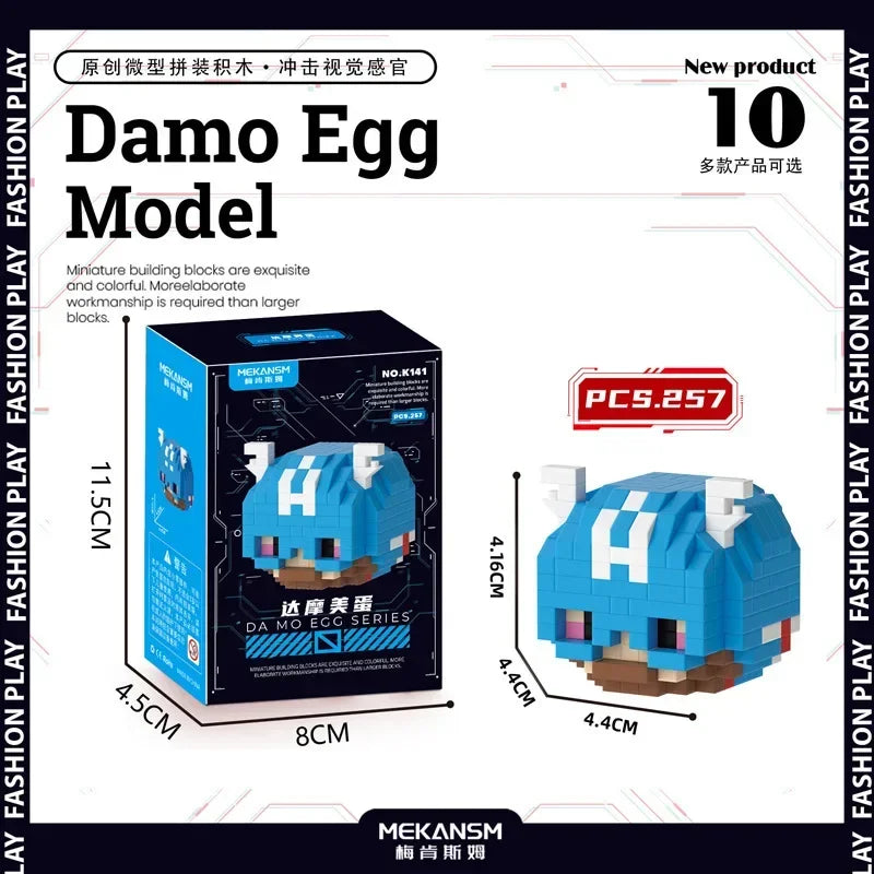Spider-man Venom Damo Egg Building Block cartoon Q version of tiny particles puzzle assembled children's toys wholesale Iron Man