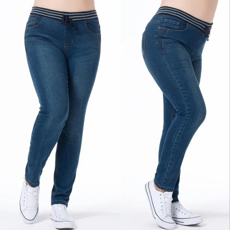Women's Fashion Jeans Elastic Waist Jeans Woman High Waist Classic Pants Denim Trousers Trend Vaqueros Mujer Jean Femme 3xl 5xl
