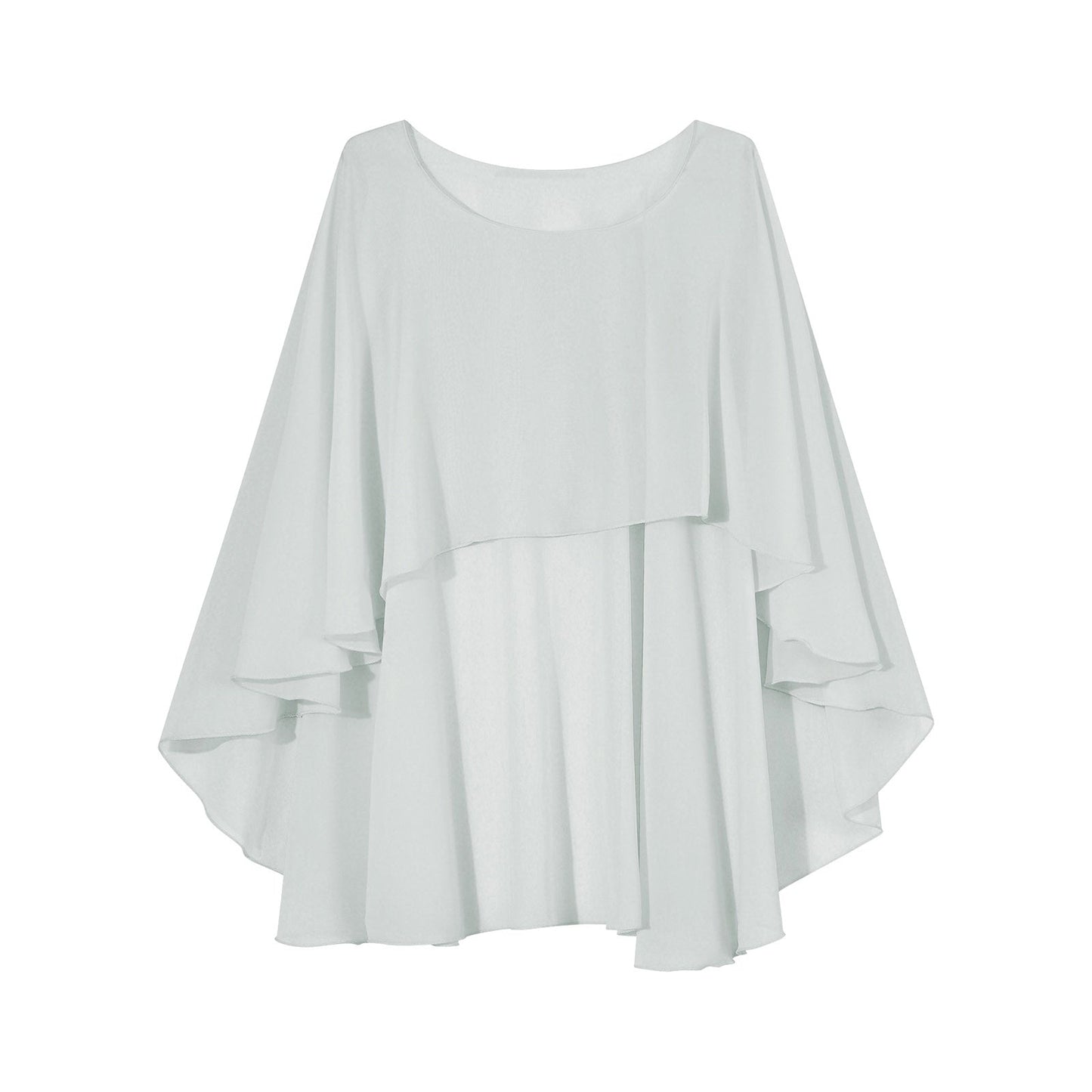 Women Chiffon Solid Pullover Capes Shawl Hi-low Hem Thin Soft Shrug Ponchos for Wedding Bridal Bridesmaid Evening Party Dress