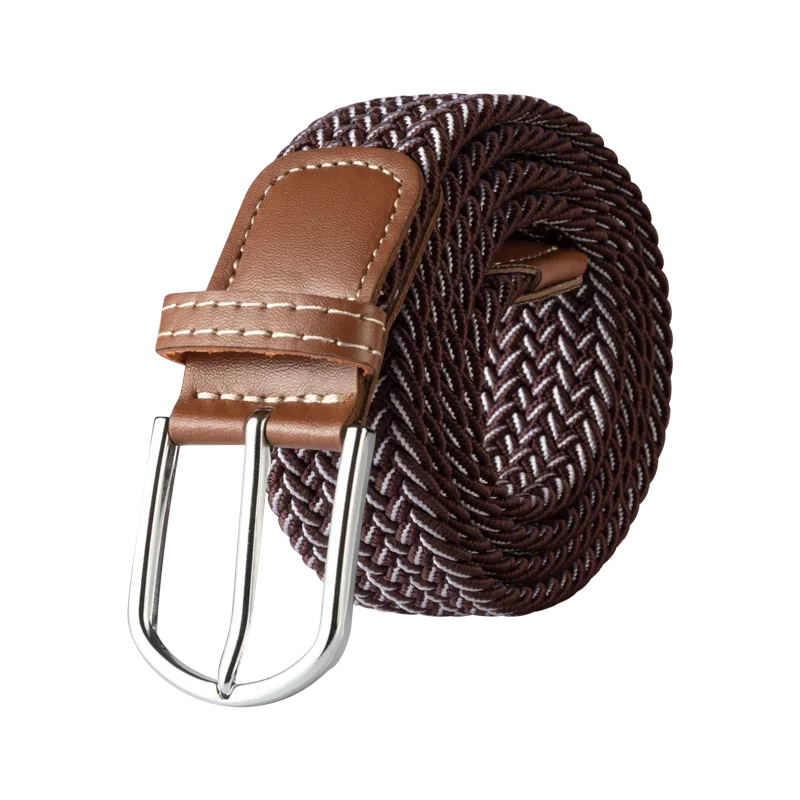 Black Female Casual Knitted Pin Buckle Men Belt Woven Canvas Elastic Expandable Braided Stretch Belts for Women Jeans Belts Belt
