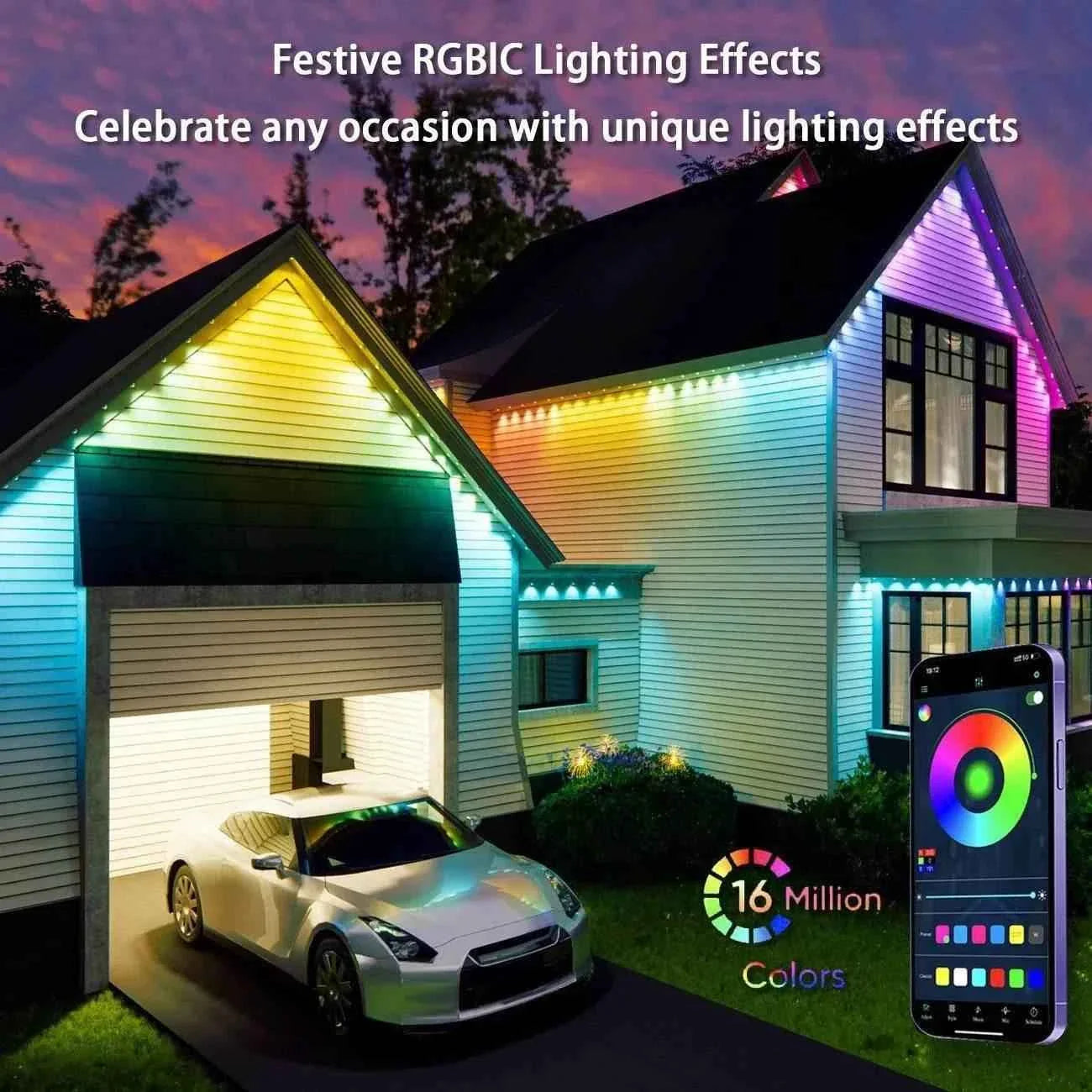 Permanent RGBIC LED Smart Outdoor Lights