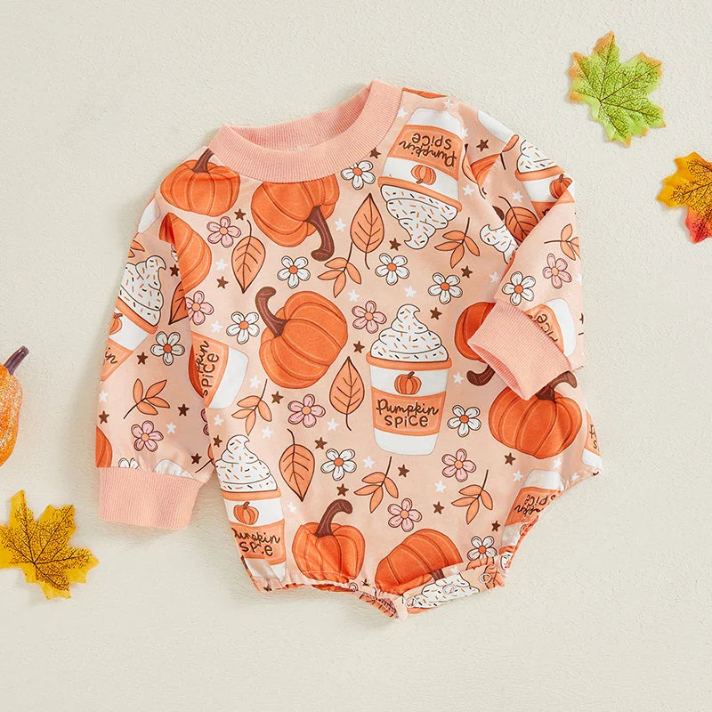 Newborn Baby Boy Girl Fall Winter Clothes Long Sleeve Bubble Sweatshirt Romper Cute Infant  Outfit