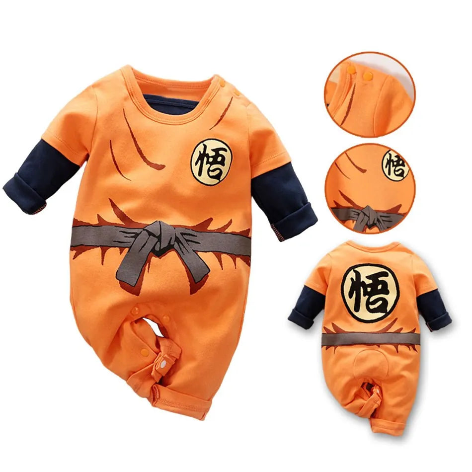 Baby Anime Clothes Vegeta Rompers Newborn Kuririn Roshi Training