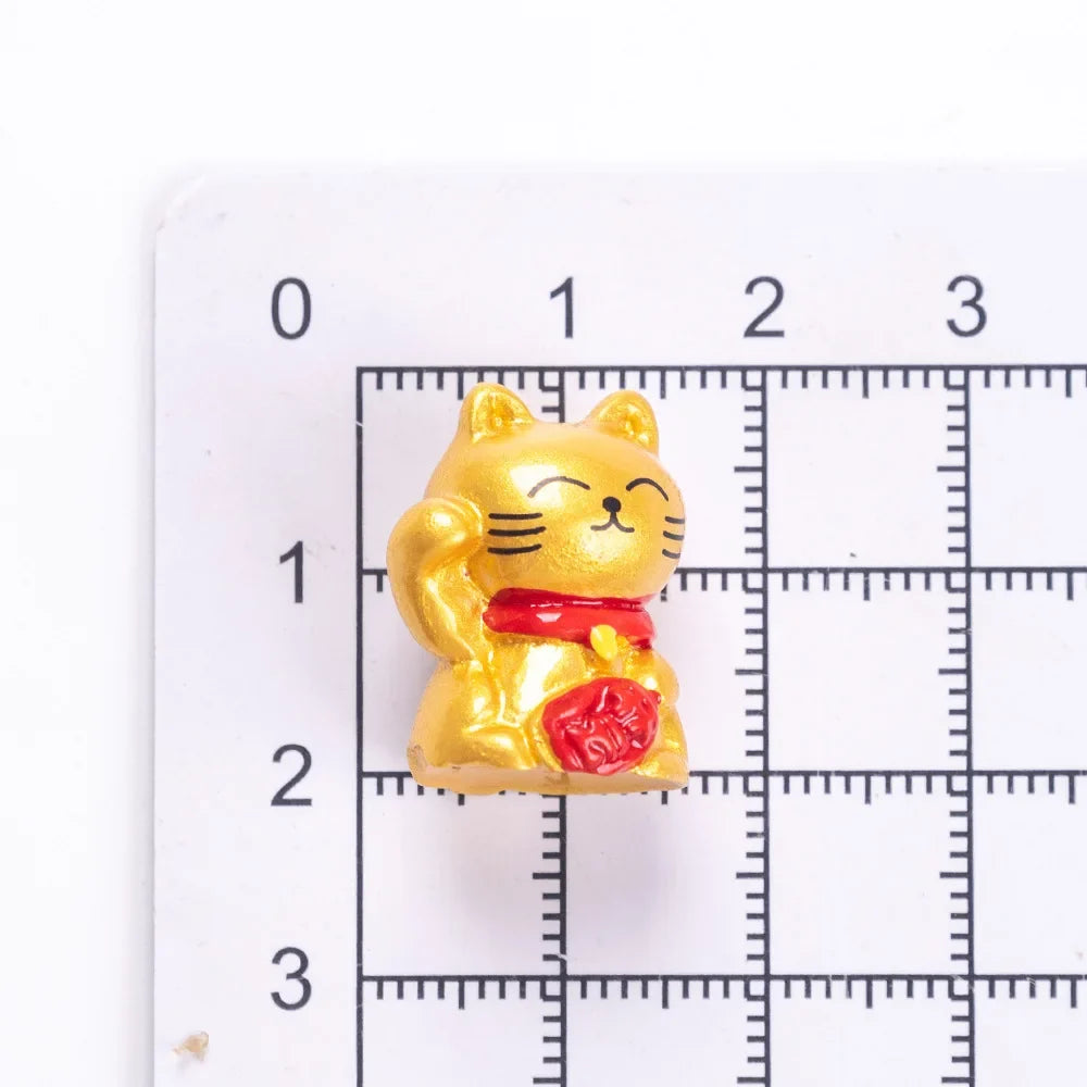 10-50pcs Cute Mini Wealth Lucky Gold Cat Animal Decoration Resin Craft Miniature Figure Bonsai Microlandscape Fairy Garden Decor