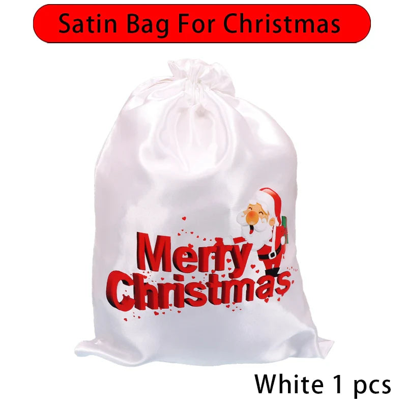 1Pcs/Lot Christmas Drawstring Wig Bags 25*35Cm Hair Packaging Bag Drawstring Pouch Xmas Favor Bracelet Jewelry Packaging Bags