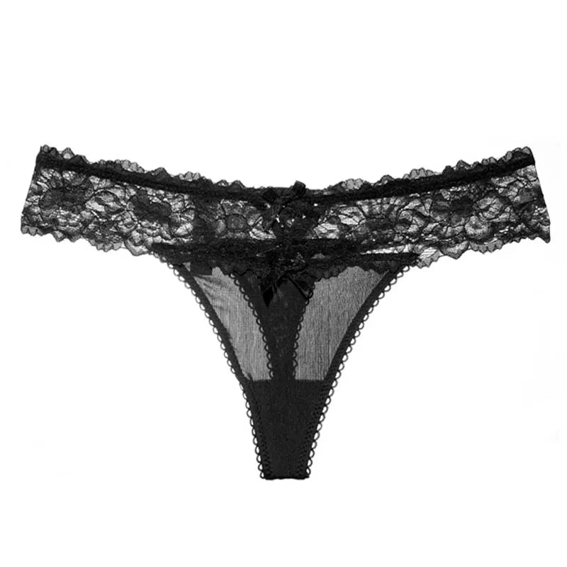 Meet'r Women Sexy Lace Panties Low-waist Underwear Thong Female G String Breathable Lingerie Temptation Embroidery Intimates