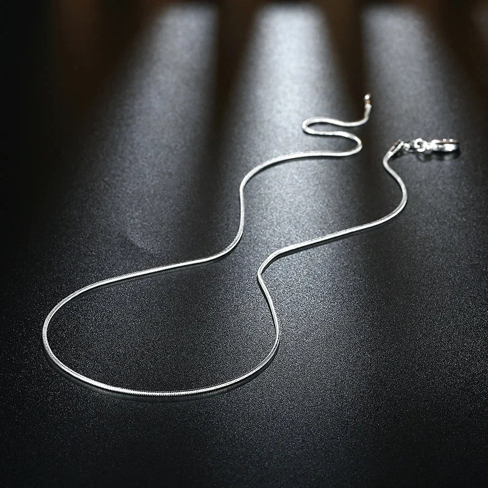 URMYLADY 10pcs Lot 40-75cm 925 Sterling Silver 1MM Snake Chain Necklace for Women Men Fashion Party Wedding Jewelry Gifts