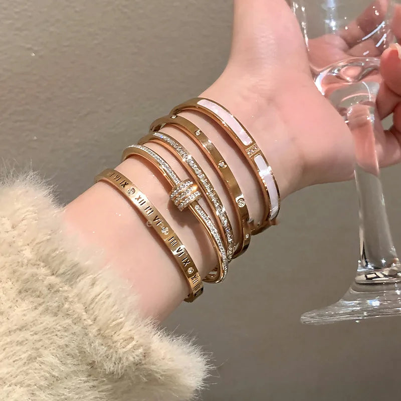 Silver Color Stainless Steel Colorfast Bracelets Skyful Star Bracelet Set for Women Fashion Light Luxury Jewelry Gifts Wholesale